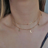 Star Moon Choker For Women Bead Choker Necklace