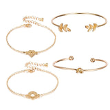 Gold Bracelet Set Women Fashion Jewelry