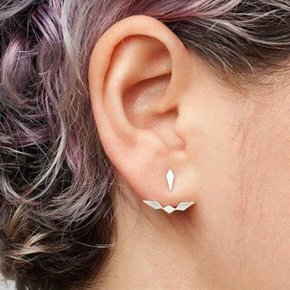Glossy Asymmetric Stud Earrings