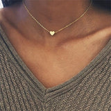 New Tiny Heart Necklace for Women SHORT Chain Heart Shape