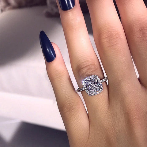 Square Rings Luxury Elegance Fashion Wedding Ring
