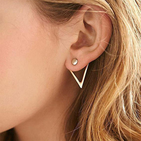Creative Personality Triangle Rear-Mounted Earrings