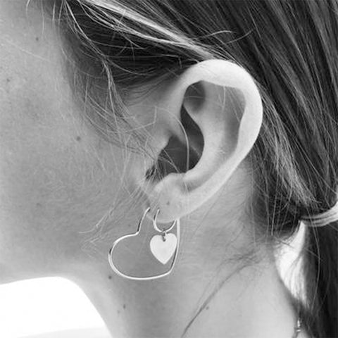 Heart Silver Earrings Jewelry Accessories for Women