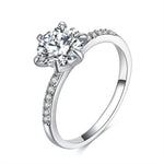 Engagement Ring 6 Claws Design White Zircon Female Rings